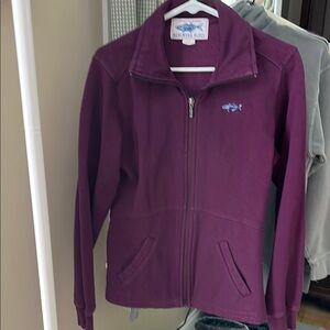 Menemsha Blues, from Martha’s Vineyard.  Plum Full-Zip Jacket/ sweatshirt.